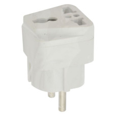 Перехідник SVT Electric SVT-7310 англійський із заземленням латунь 10/16А 250V білий