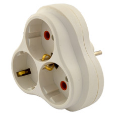 Трійник SVT Electric SVT-7356 серце із заземленням 10/16А 250V білий