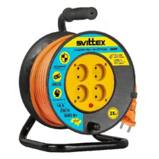 Подовжувач Svittex на котушці з термозахисту 25м 2х2.5мм2 profi помаранчевий