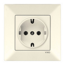 Розетка Viko 0208 Meridian із заземленням крем