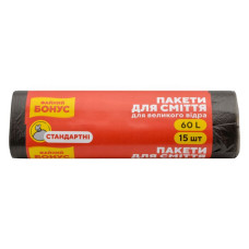 Пакет для сміття Бонус чорний 60л 15шт