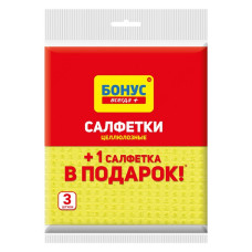 Серветки целюлозні Бонус 2шт плюс 1шт