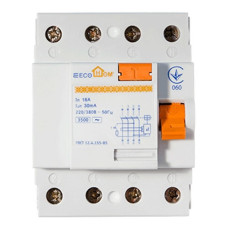 Пристрій захисного відключення Ecohome Eco 4х16A/30мА
