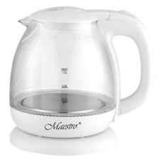 Електрочайник Maestro MR-055-WHITE скло 1100Вт 1л