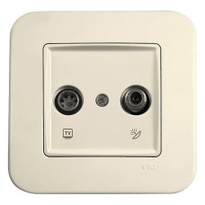 Розетка 2ТВ tv плюс sat Viko 1085 ROLLINA 12DB крем