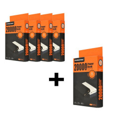 Портативний зарядний пристрій Pineng АКЦІЯ 4 плюс 1 2USB 20000mAh чорний