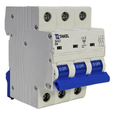 Автоматичний вимикач Takel ВА63-C-3Р триполюсний 4.5kA 6A