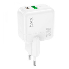 Мережевий зарядний пристрій Hoco C111A Lucky dual-port PD30W плюс QC3.0 charger set C to iP білий