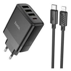 Мережевий зарядний пристрій Hoco C127A Intelligent four-port PD45W 1C3A Type-CtoType-C чорний