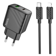 Мережевий зарядний пристрій Hoco CS23A Sunlight dual-port PD30W плюс QC3.0 C to iP чорний