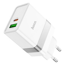 Мережевий зарядний пристрій Hoco N21 Extension speed PD30W та QC3.0 Type-C to Type-C білий