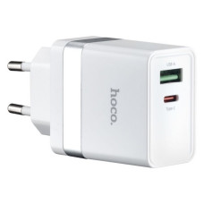 Мережевий зарядний пристрій Hoco N21Topspeed PD30W та QC3.0 charger EU білий