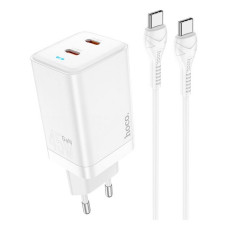 Мережевий зарядний пристрій Hoco N23 Astral PD45W dual port 2C Type-C to Type-C білий
