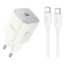 Мережевий зарядний пристрій Hoco N43 Vista single port PD30W Type-C to Type-C EU білий