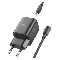 Мережевий зарядний пристрій Hoco N43 Vista single port PD30W Type-C to Type-C EU чорний