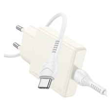 Мережевий зарядний пристрій Hoco N44 Biscuit single port PD30W Type-C to Type-C EU біле