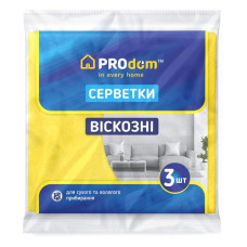 Серветки віскозні ТМ Prodom 5шт 30х36 Серветки віскозні ТМ Prodom 5шт 30х36