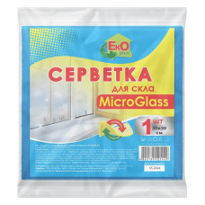 Серветка мікрофібра ТМ EKO для скла 1шт 30х30