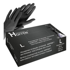 Рукавички Hoffen нітрил розмір L 50 пар чорні