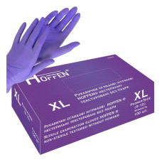 Рукавички Hoffen нітрил розмір XL 50 пар фіолетові