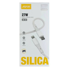 Кабель Aspor AC-32 Type-C to Lightning Silicone 27W 1м білий Кабель Aspor AC-32 Type-C to Lightning Silicone 27W 1м білий