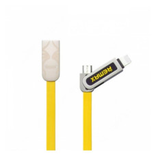 Кабель Remax Armor RC-067t 2 в 1 Micro USB plus Lightning довжина 1м жовтий