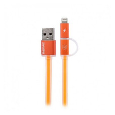 Кабель Remax Aurora RC-020t 2 в 1 Micro USB plus Lightning довжина 1м помаранчевий