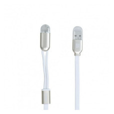 Кабель Remax Twins RC-025t 2 в 1 Micro USB plus Lightning довжина 1м білий
