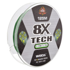 Шнур Weida Х8 125мх0.12мм тест 5.3 кг 8060 Шнур Weida Х8 125мх0.12мм тест 5.3 кг 8060