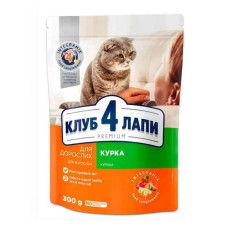 Сухий корм Клуб 4 лапи преміум сухий курка для котів 300г