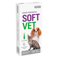Краплі Природа Provet SOFTVET для котів та собак дрібних порід репелентні 4 піпетки по 0.5мл
