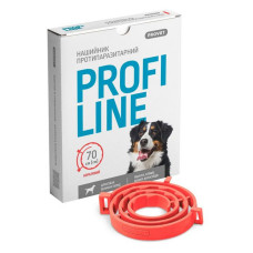 Нашийник Природа Provet PROFILINE для собак великих порід інсектоакарицид 70см кораловий