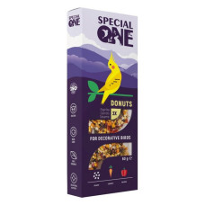 Пончики SPECIAL ONE для декоративних птахів паприка морква кунжут 60г Пончики SPECIAL ONE для декоративних птахів паприка морква кунжут 60г