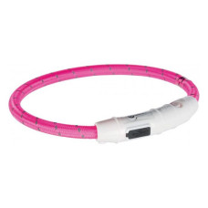 Нашийник Trixie Flash Light Ring USB для собак із підсвічуванням силікон розмір XS-S 35см/7мм рожеви