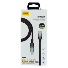 Кабель Aspor A088 Nylon Charge Type-C to Lightning 27W 1м чорний