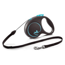 Рулетка Flexi Black Design для собак трос S 5м синя