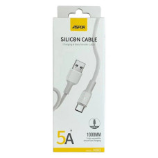 Кабель Aspor A082 Silicone Type-C 5А довжина 1м білий