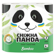 Туалетний папір Сніжна панда Bamboo 2 шари 4 рулони Туалетний папір Сніжна панда Bamboo 2 шари 4 рулони