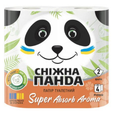 Туалетний папір Сніжна панда Super Absorb Aroma 2 шари 4 рулони Туалетний папір Сніжна панда Super Absorb Aroma 2 шари 4 рулони