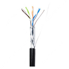 Кабель мідний зовнішній ДКЗ FTP CAT5e 4P 305м 8х0.50 у коробці чорний