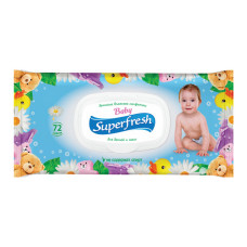 Серветки вологі Superfresh для дітей і мам з клапаном 72шт