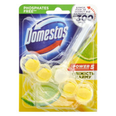 Туалетний блок для унітазу Domestos Power 5 Свіжість Лайму 55г