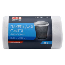 Пакет для сміття PRO Service білий 35л/100шт