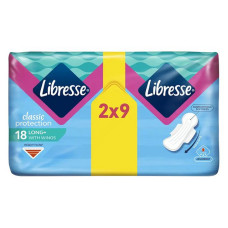 Прокладки гігієнічні Libresse Classic protection long 5 крапель 18шт Прокладки гігієнічні Libresse Classic protection long 5 крапель 18шт