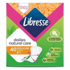 Щоденні гігієнічні прокладки Libresse Natural Care Pantyliners Normal 40шт Щоденні гігієнічні прокладки Libresse Natural Care Pantyliners Normal 40шт
