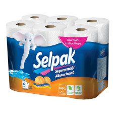 Рушники кухонні Selpak 3-шарові 6 шт