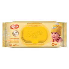 Серветки вологі Smile Baby з екстрактом ромашки і алое 60шт
