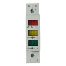 Трифазний індикатор напруги Lemanso LM6362 230В на Din-рейку три кольори