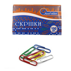 Скріпка 11984-28/4-322/ZH208 28мм 100шт кольорова