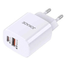 Мережевий зарядний пристрій Jokade JB041 USB-C/USB/QC18W/PD20W білий Мережевий зарядний пристрій Jokade JB041 USB-C/USB/QC18W/PD20W білий